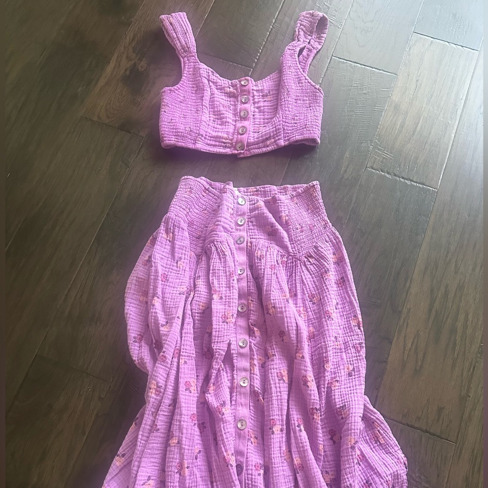 Free People Bustier Pleated Maxi Sundress